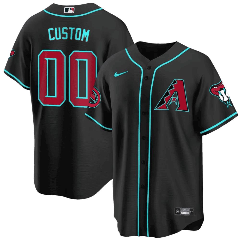 Men Arizona Diamondback Black Nike 2024 Cool Base Custom MLB Jersey